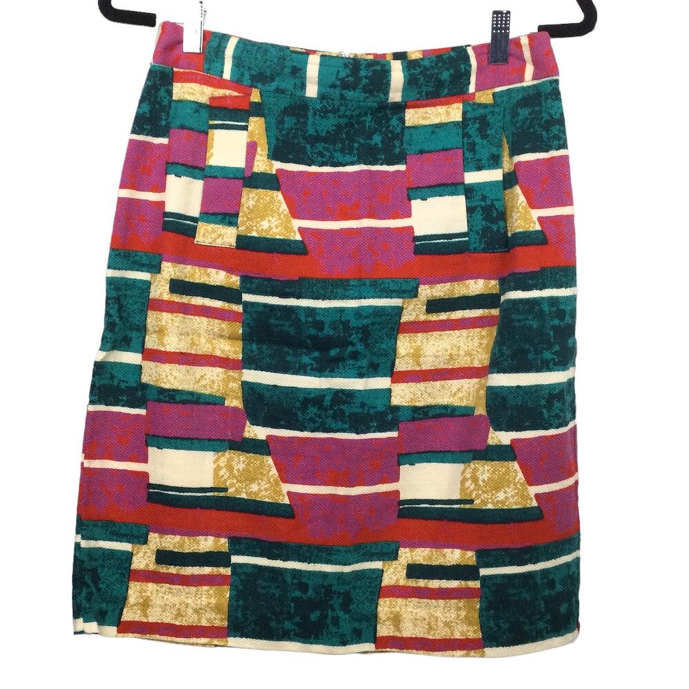 Dolce Vita Anthropologie Retro 90s Maximalist Multicolor Patchwork Skirt 8